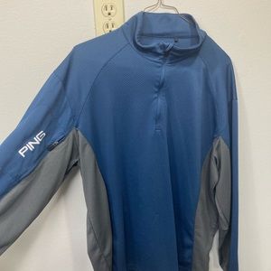 Ping quarter zip golf pullover - navy, grey - large